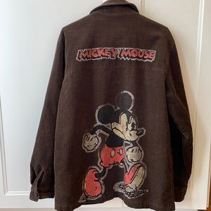 Disney, Vintage lined Mickey Mouse Corduroy jacket, Men Size M, brown, buttons